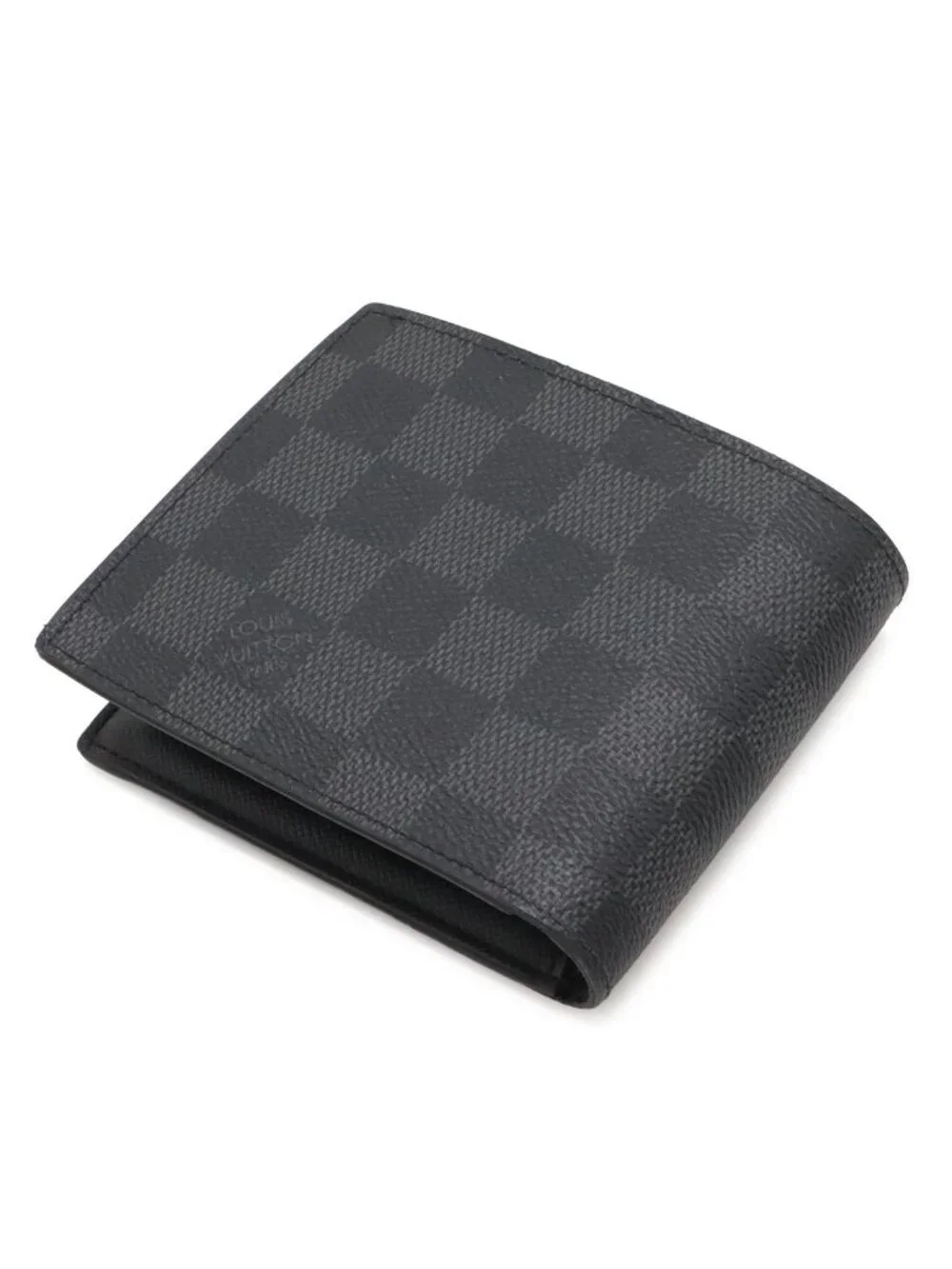 Louis Vuitton Damier Graphite Portefeuille Marco NM Bifold Wallet Initial